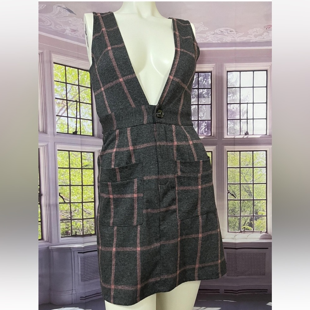 Charlotte Russe Cotton Casual Sleeveless Overall Jumper Slip Tunic Dress XS